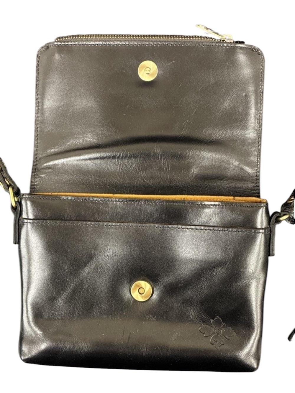 Patricia Nash Black Corfu Leather Crossbody Bag Tooled Lace Floral Purse OS - Picture 7 of 10